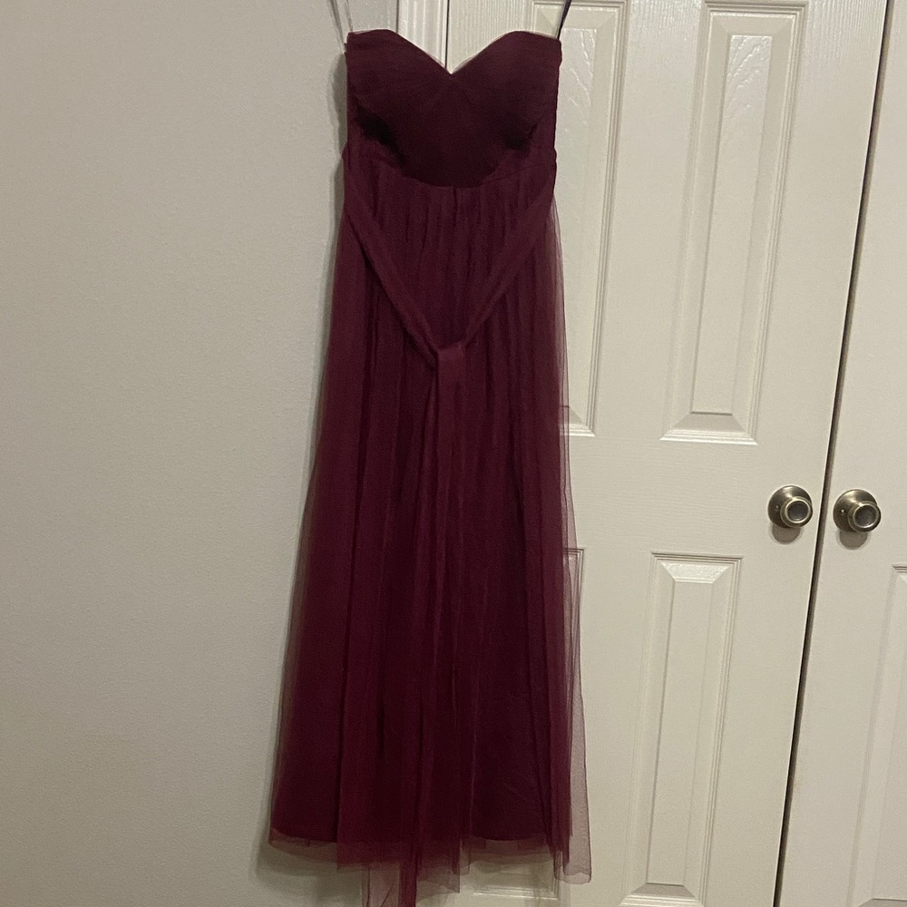 Jenny Yoo Annabelle Strapless Burgundy Tulle Formal/Bridesmaid Dress